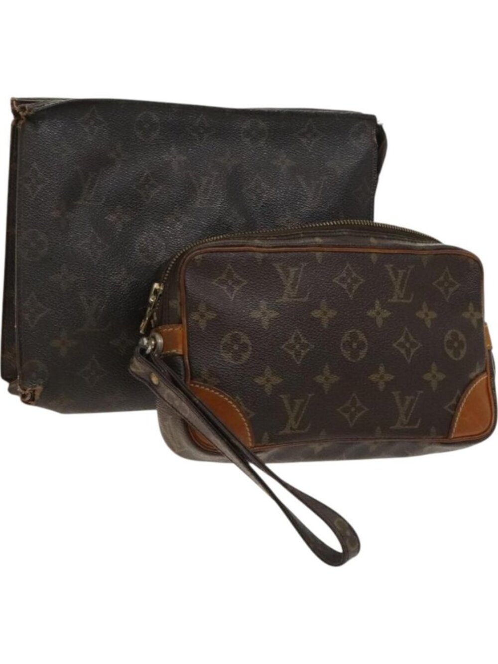 LOUIS VUITTON Monogram Pouch 2 Set